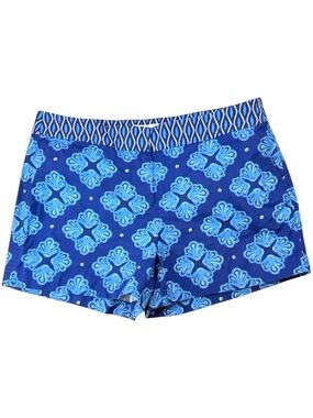 Vineyard Vines Blue Seashell Shorts High Waist Novelty Size 8 Nautical Preppy